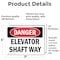 Signmission Elevator Shaft Way, 7 in W x Rectangle, Vinyl Decal OS-2PACK-DS-D-57-L-1202 - alternate 3